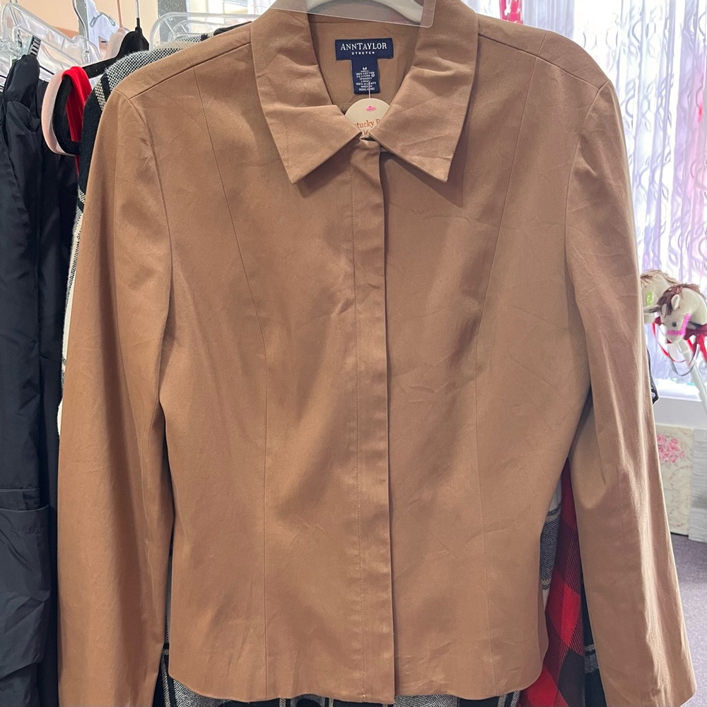 Ann Taylor Women's Camel Brown Collared Jacket